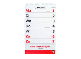 Kalender 2027 met grote letters en cijfers Quantore