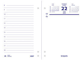 Omlegblok 2027 Brepols 1dag/2pagina's universele ponsing