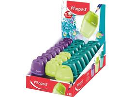 Puntenslijper Maped Shaker 1-gaats display à 25 stuks assorti