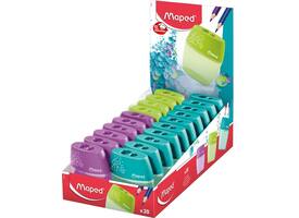 Puntenslijper Maped Shaker 2-gaats display à 20 stuks assorti