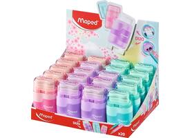 Puntenslijper Maped Connect 2-gaats met gum pastel assorti