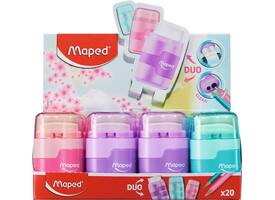 Puntenslijper Maped Connect 2-gaats met gum pastel assorti