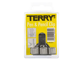 Penhouder Terry clip voor 3 pennen/potloden zilverkleurig