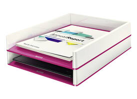 Brievenbak Leitz WOW wit/roze