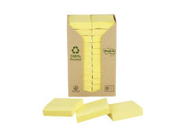 Memoblok Post-it 653 38x51mm recycled geel 24 stuks