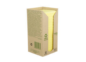 Memoblok Post-it 654 76x76mm recycled pastel geel 16 stuks