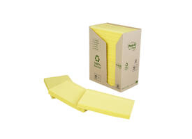 Memoblok Post-it 655 76x127mm recycled geel 16x100 vel