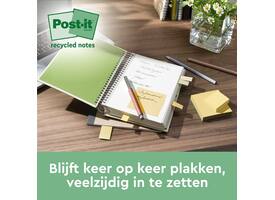 Memoblok Post-it 655-1B recycled 76x127mm canary yellow 6 stuks