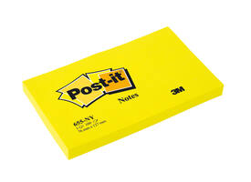 Memoblok Post-it 655 76x127mm 100 vel per blok neon geel