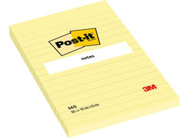 Memoblok Post-it 660 lijn 102x152mm canary yellow