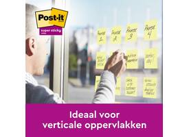 Memoblok Post-it 655 Super Sticky 76x127mm geel 14+2 gratis