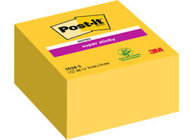 Memoblok Post-it 2028 Super Sticky 76x76mm kubus geel