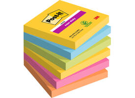 Memoblok Post-it 654 Super Sticky 76x76mm Carnival 6 stuks