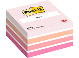 Memoblok Post-it 2028 76x76mm kubus pastel roze
