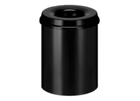 Papierbak met vlamdover Vepabins 15liter 26cm zwart
