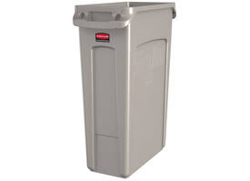 Afvalbak Rubbermaid Slim Jim Vented met luchtsleuven 87 liter grijs