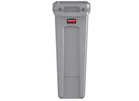 Afvalbak Rubbermaid Slim Jim Vented met luchtsleuven 87 liter grijs