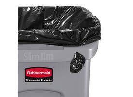 Afvalbak Rubbermaid Slim Jim Vented met luchtsleuven 87 liter grijs