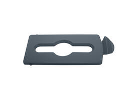 Deksel Rubbermaid Slim Jim Recyclestation inwerpopening voor gemengde recycling grijs