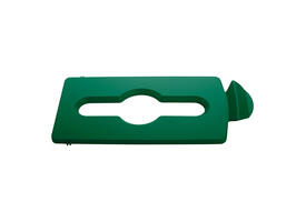 Deksel Rubbermaid Slim Jim Recyclestation inwerpopening voor gemengde recycling groen