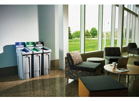 Deksel Rubbermaid Slim Jim Recyclestation inwerpopening voor flesjes en blikjes grijs