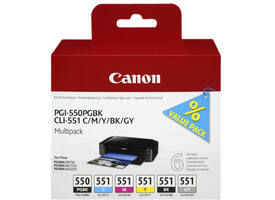 Inktcartridge Canon PGI-550 + CLI-551 zwart + 5 kleuren