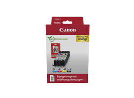Inktcartridge Canon CLI-581 4 kleuren + papier