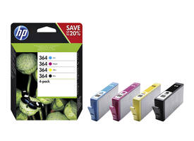 Inktcartridge HP N9J73AE 364 zwart + 3 kleuren