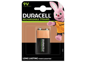 Batterij oplaadbaar Duracell 1x9Volt 170mAh Plus