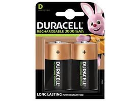 Batterij oplaadbaar Duracell 2xD 3000mAh Plus