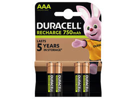 Batterij oplaadbaar Duracell 4x AAA 750mAh Plus