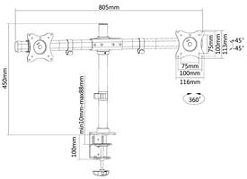 Monitorarm Neomounts DCB100 10-27" zwart