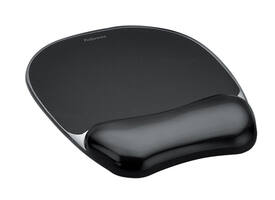 Muismat met polssteun Fellowes Crystals gel transparant zwart