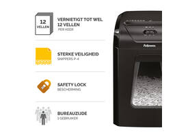 Papiervernietiger Fellowes Powershred 12C snippers 4x40mm
