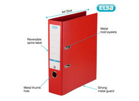 Ordner Elba Smart Pro+ A4 80mm PP rood
