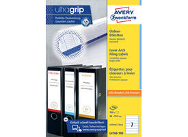 Rugetiket Avery smal 38x192mm zelfklevend wit 100 vel