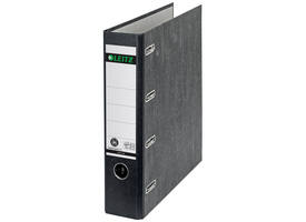 Ordner Leitz 1092 giro-bank met dubbele mechaniek 75mm karton A4 zwart