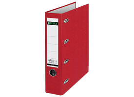 Giro-bank ordner Leitz A4 met dubbele mechaniek 80mm PP rood