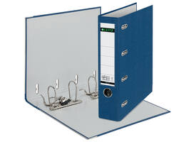 Giro-bank ordner Leitz A4 met dubbele mechaniek 80mm PP blauw