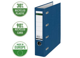 Giro-bank ordner Leitz A4 met dubbele mechaniek 80mm PP blauw