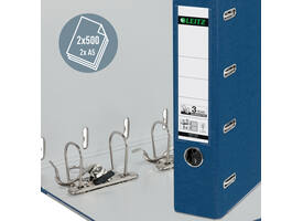 Giro-bank ordner Leitz A4 met dubbele mechaniek 80mm PP blauw