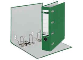 Giro-/bank ordner Leitz A4 met dubbele mechaniek 80mm PP groen