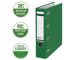 Giro-/bank ordner Leitz A4 met dubbele mechaniek 80mm PP groen