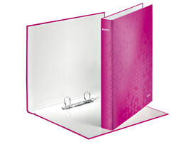 Ringband Leitz WOW A4 maxi 2-rings D-mechaniek 25mm roze