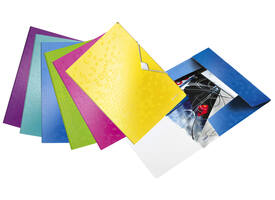 Elastomap Leitz WOW A4 3 kleppen PP roze