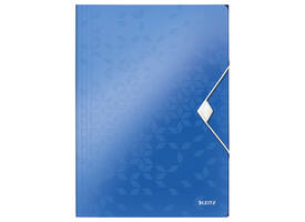 Elastomap Leitz WOW A4 3 kleppen PP blauw