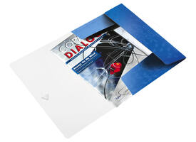 Elastomap Leitz WOW A4 3 kleppen PP blauw