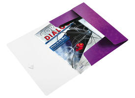 Elastomap Leitz WOW A4 3 kleppen PP paars
