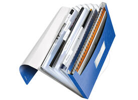 Projectmap Leitz WOW voor A4 6 vaks PP blauw