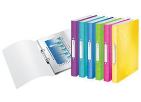 Ringband Leitz WOW A4 2-rings O-mechaniek 25mm PP roze